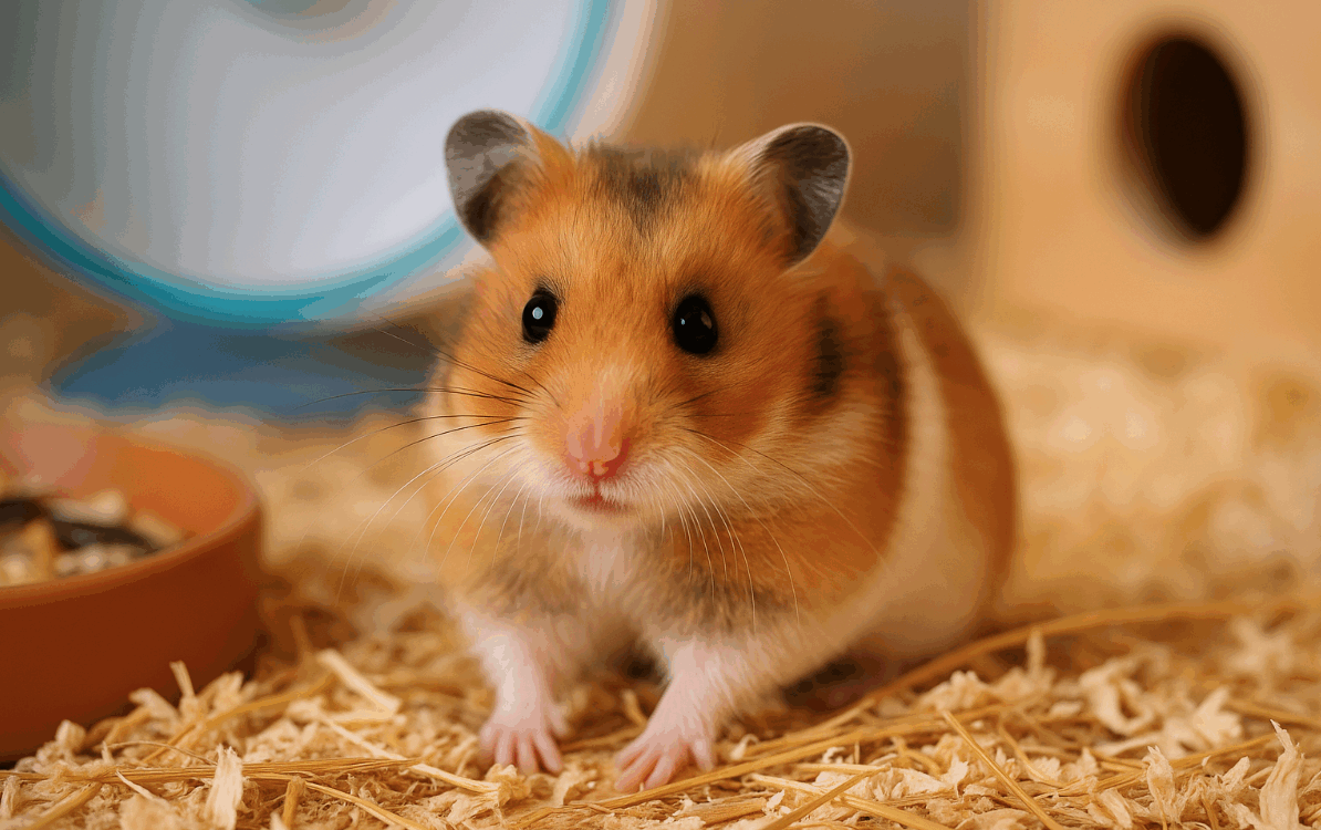 倉鼠在舒適乾淨的籠舍內健康活動