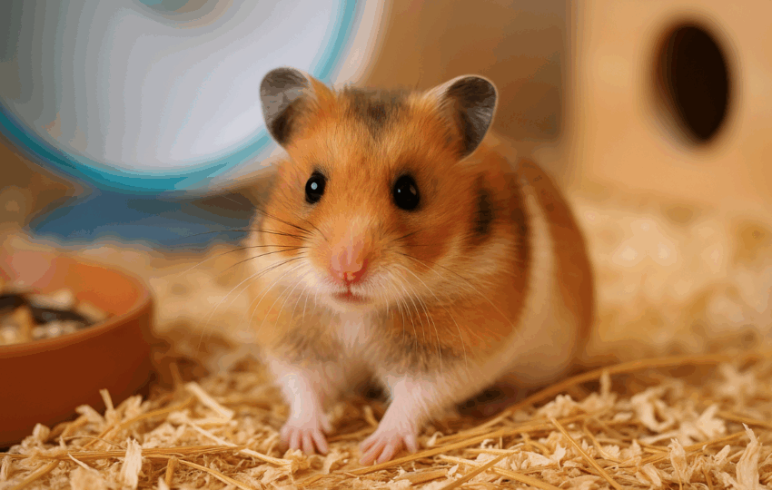 倉鼠在舒適乾淨的籠舍內健康活動