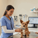 專業獸醫在診所內為狗看診，說明如何挑選寵物醫師的相關內容。
