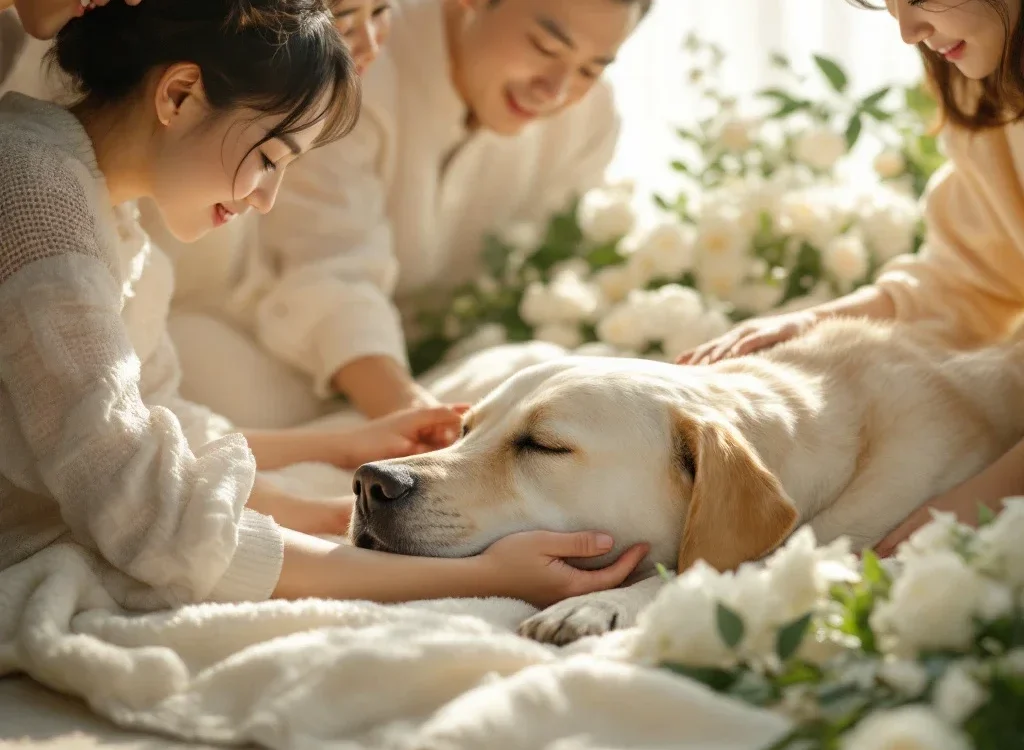 台灣家庭告別拉布拉多犬溫馨儀式