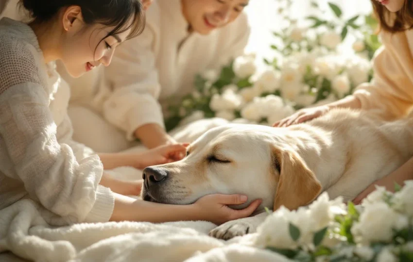 台灣家庭告別拉布拉多犬溫馨儀式